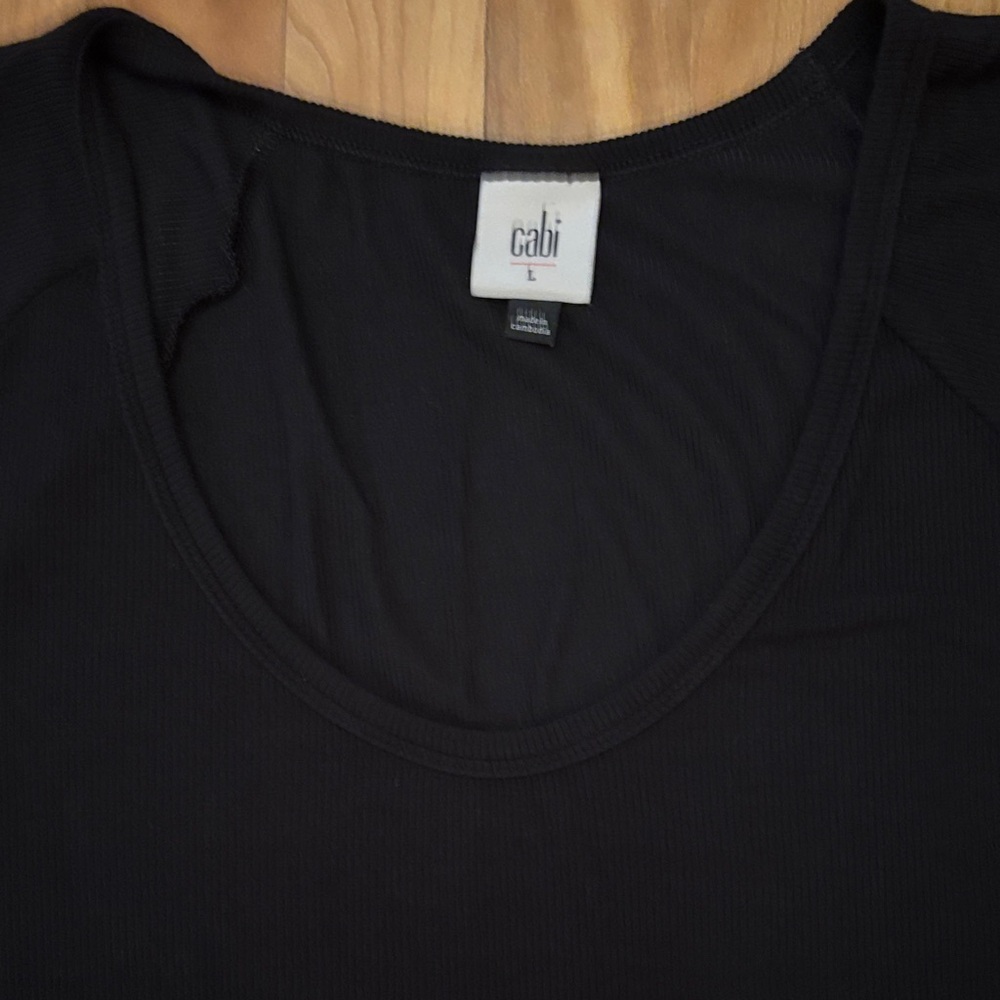 CAbi Women's Elegant Black Short Sleeve Top - Picture 3 of 6